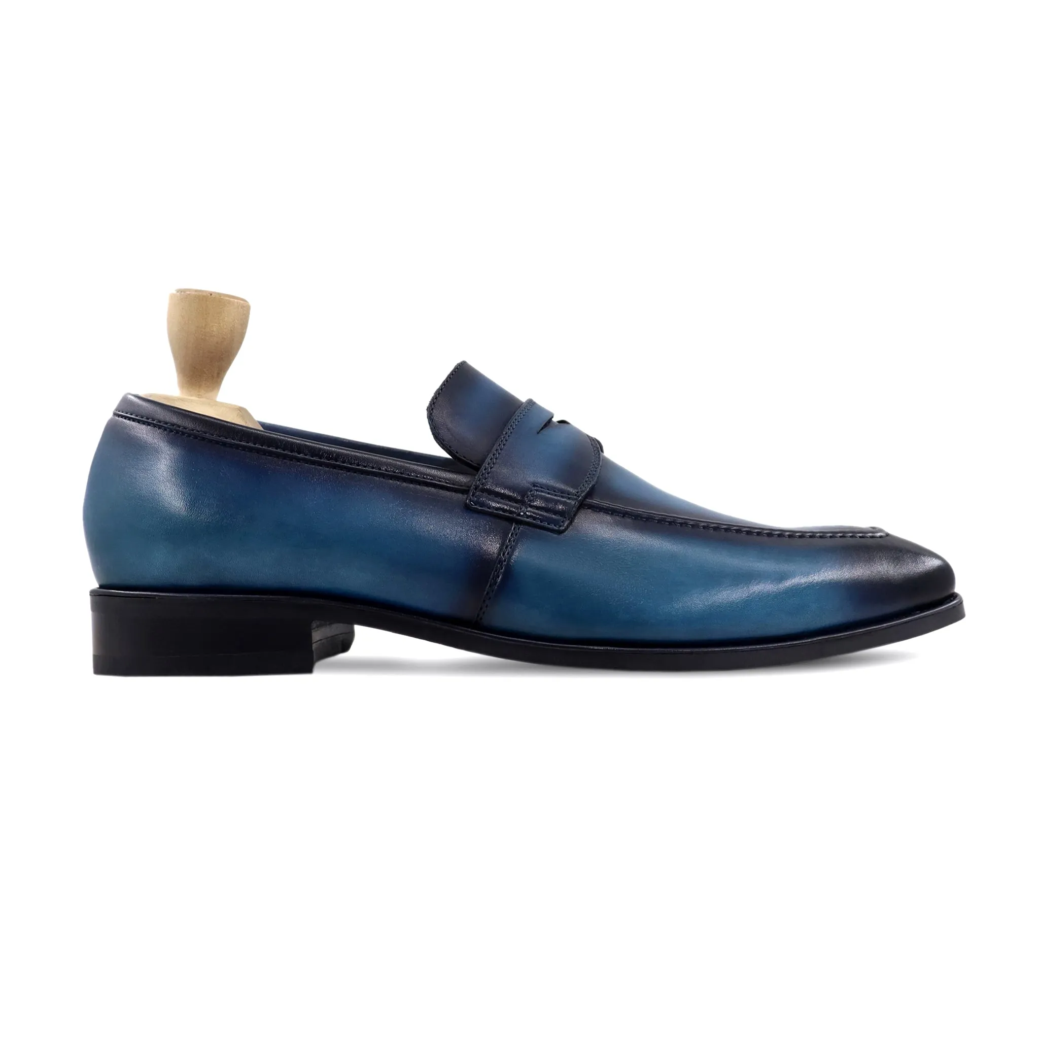 Averit - Men's Burnished Cyan Blue Calf Leather Loafer