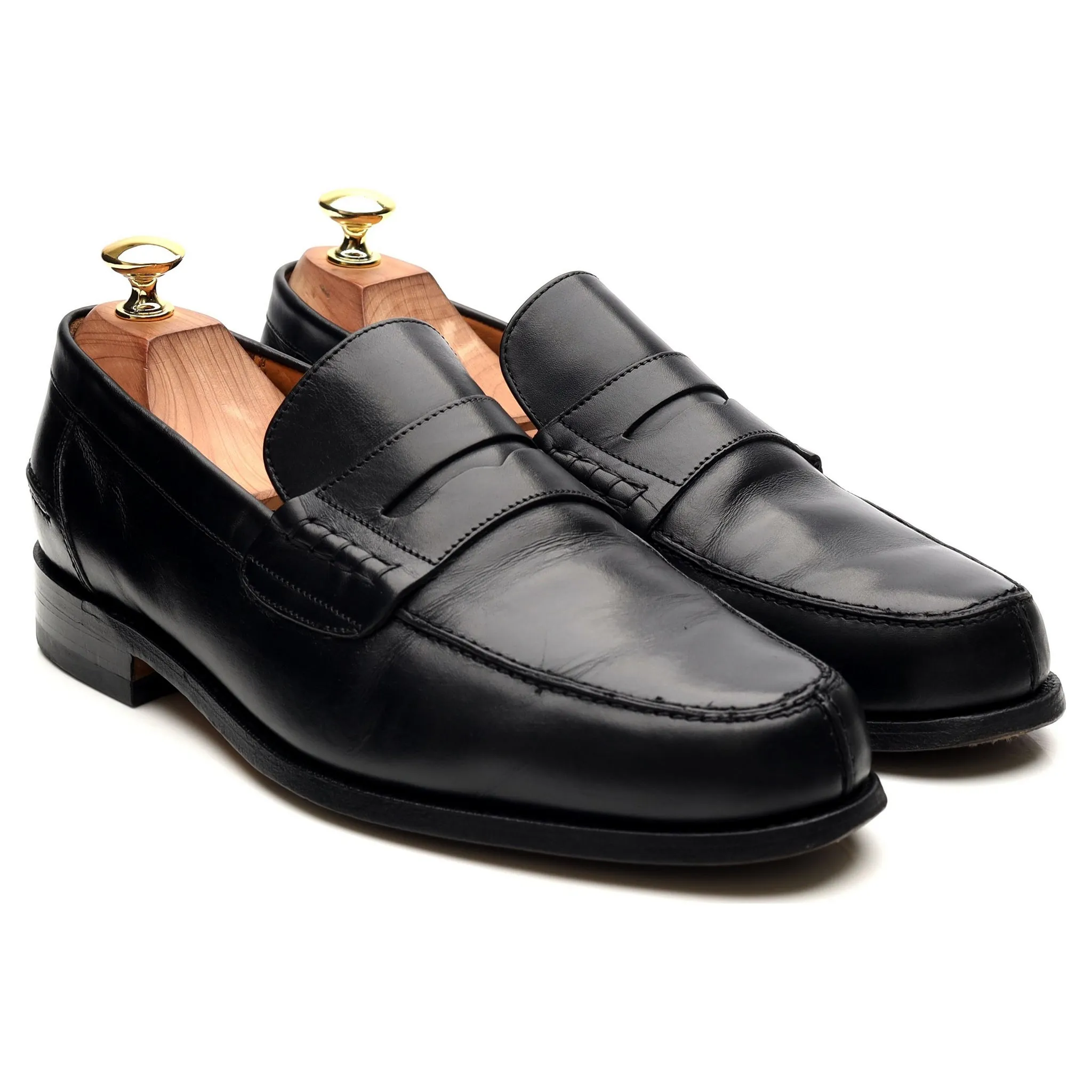 'Barton' Black Leather Loafers UK 8 G