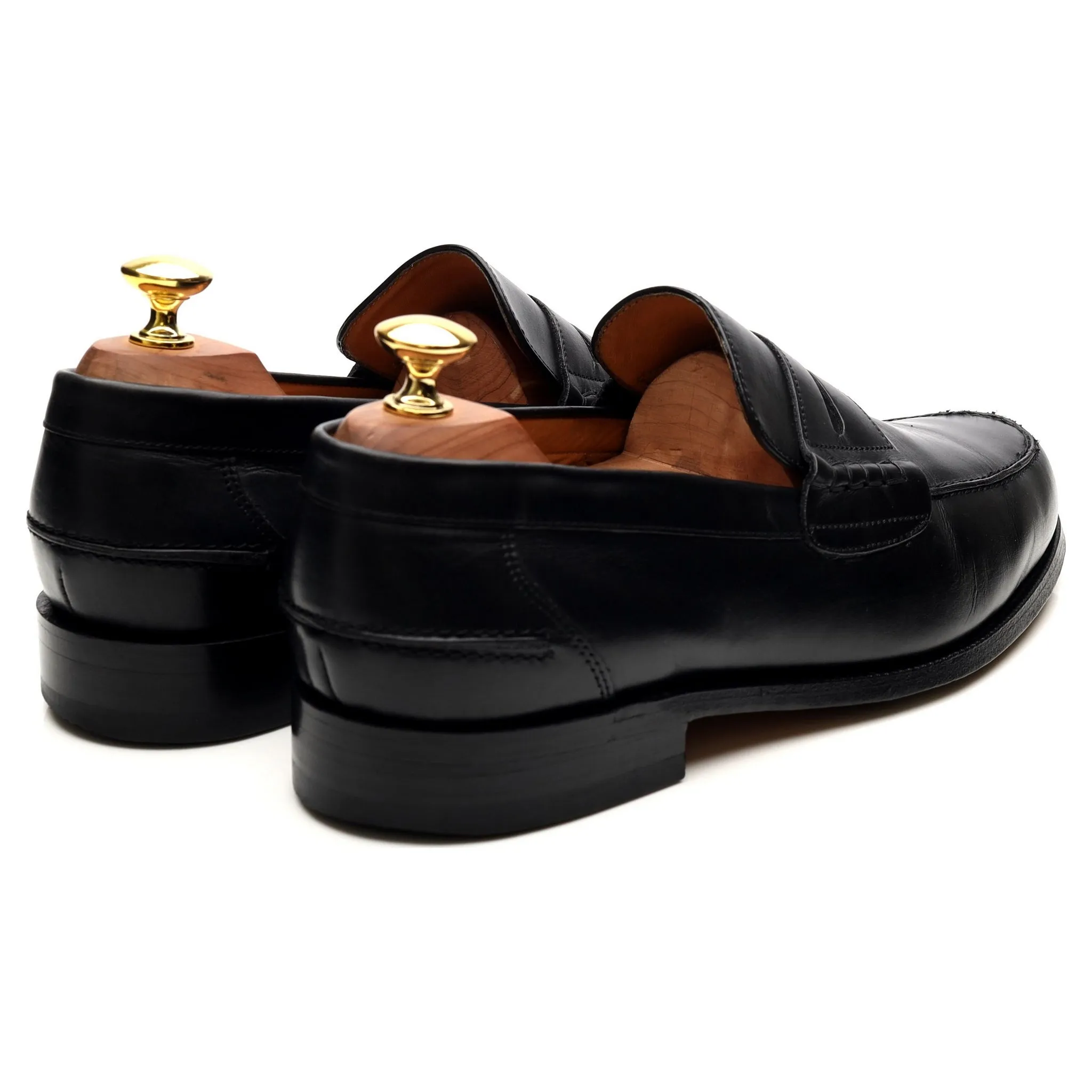 'Barton' Black Leather Loafers UK 8 G