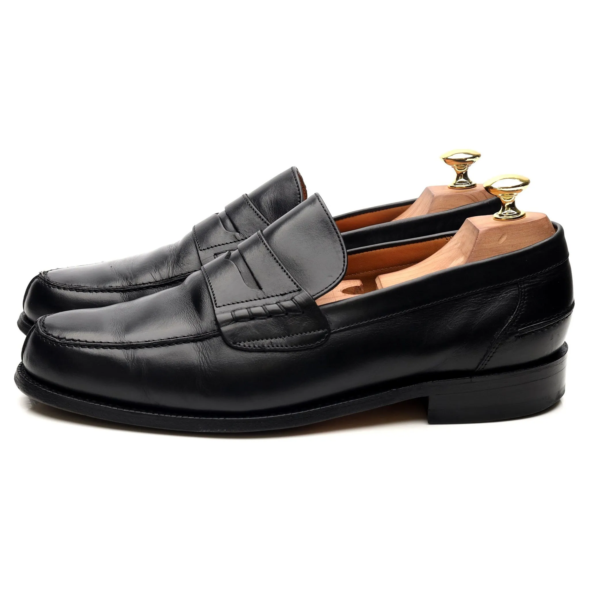 'Barton' Black Leather Loafers UK 8 G