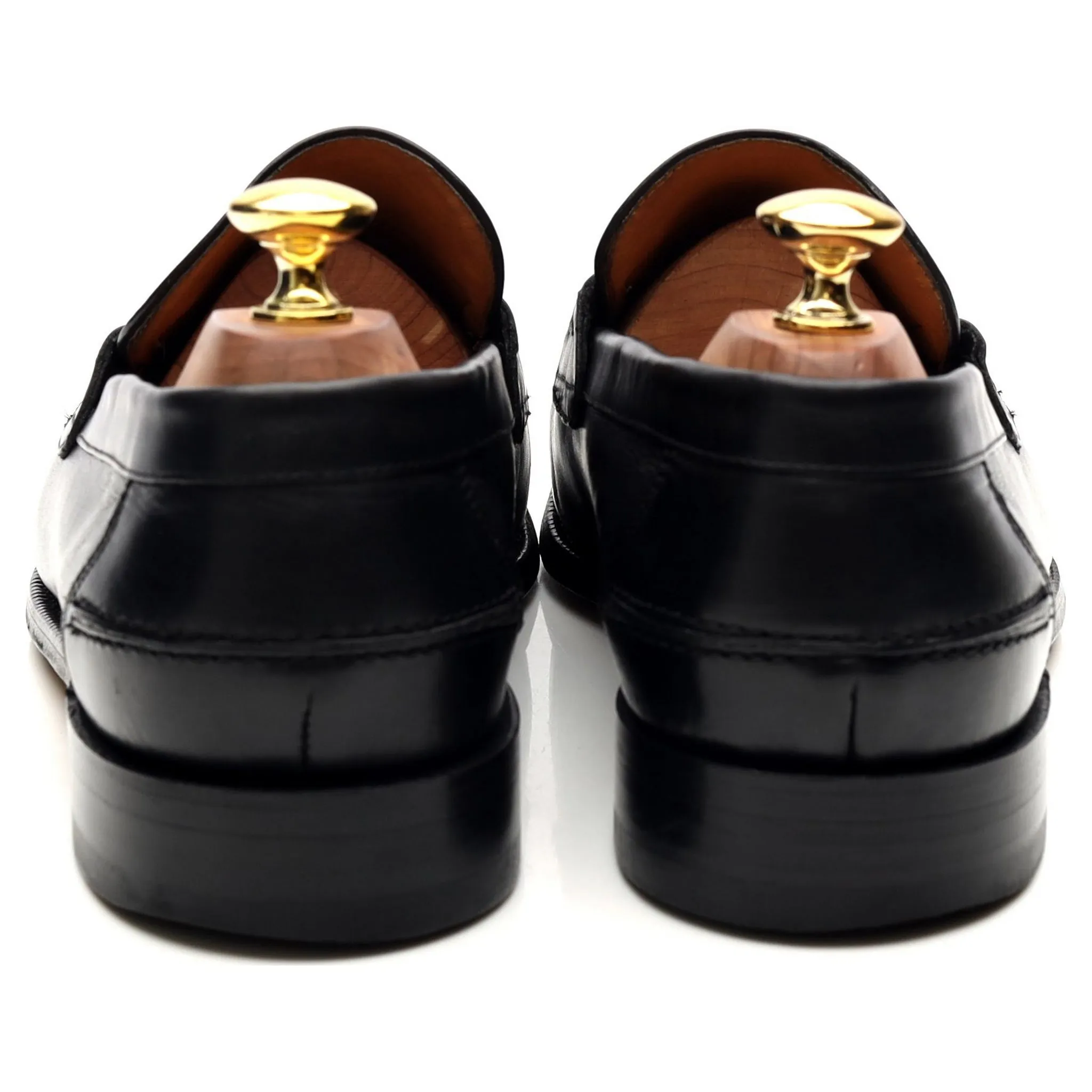 'Barton' Black Leather Loafers UK 8 G