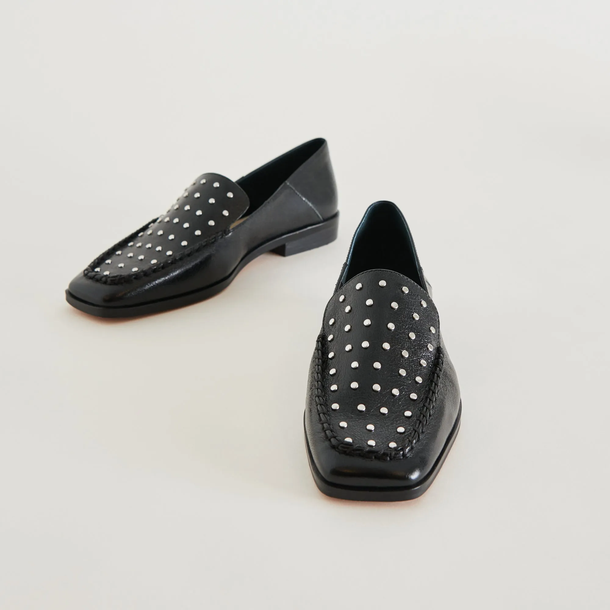 BENY FLATS BLACK STUDDED LEATHER