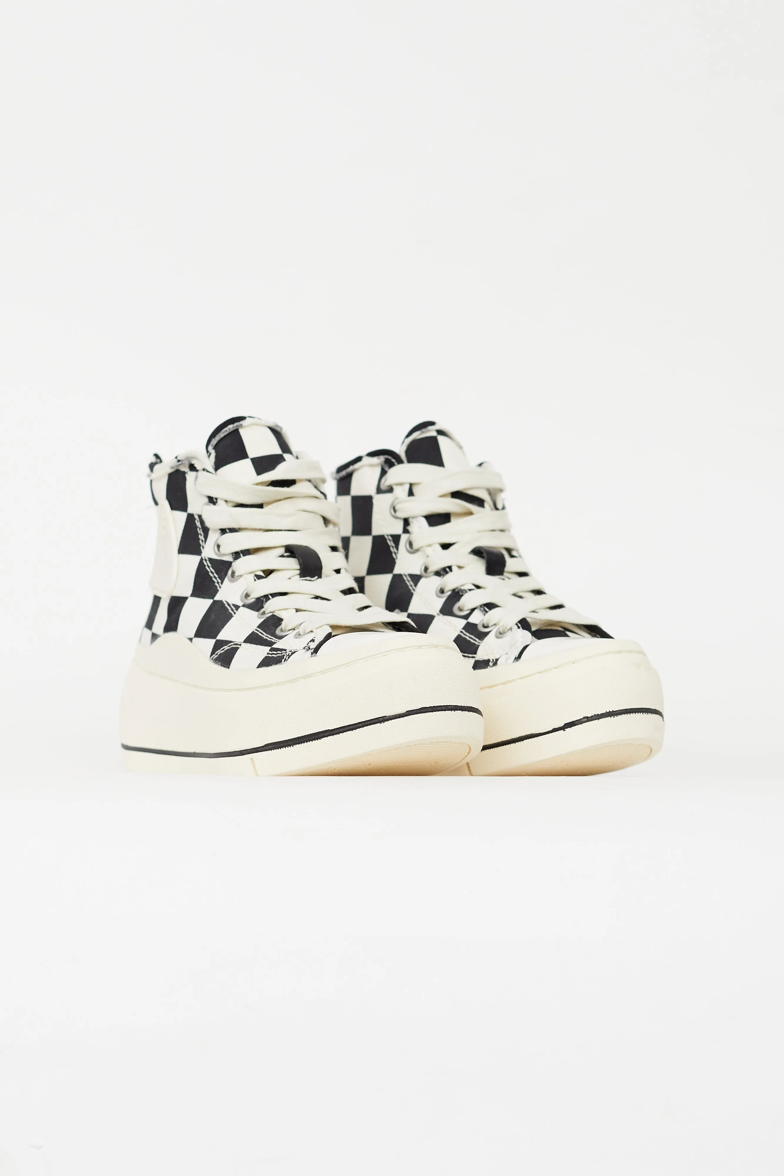 Black & White Check Platform Sneaker