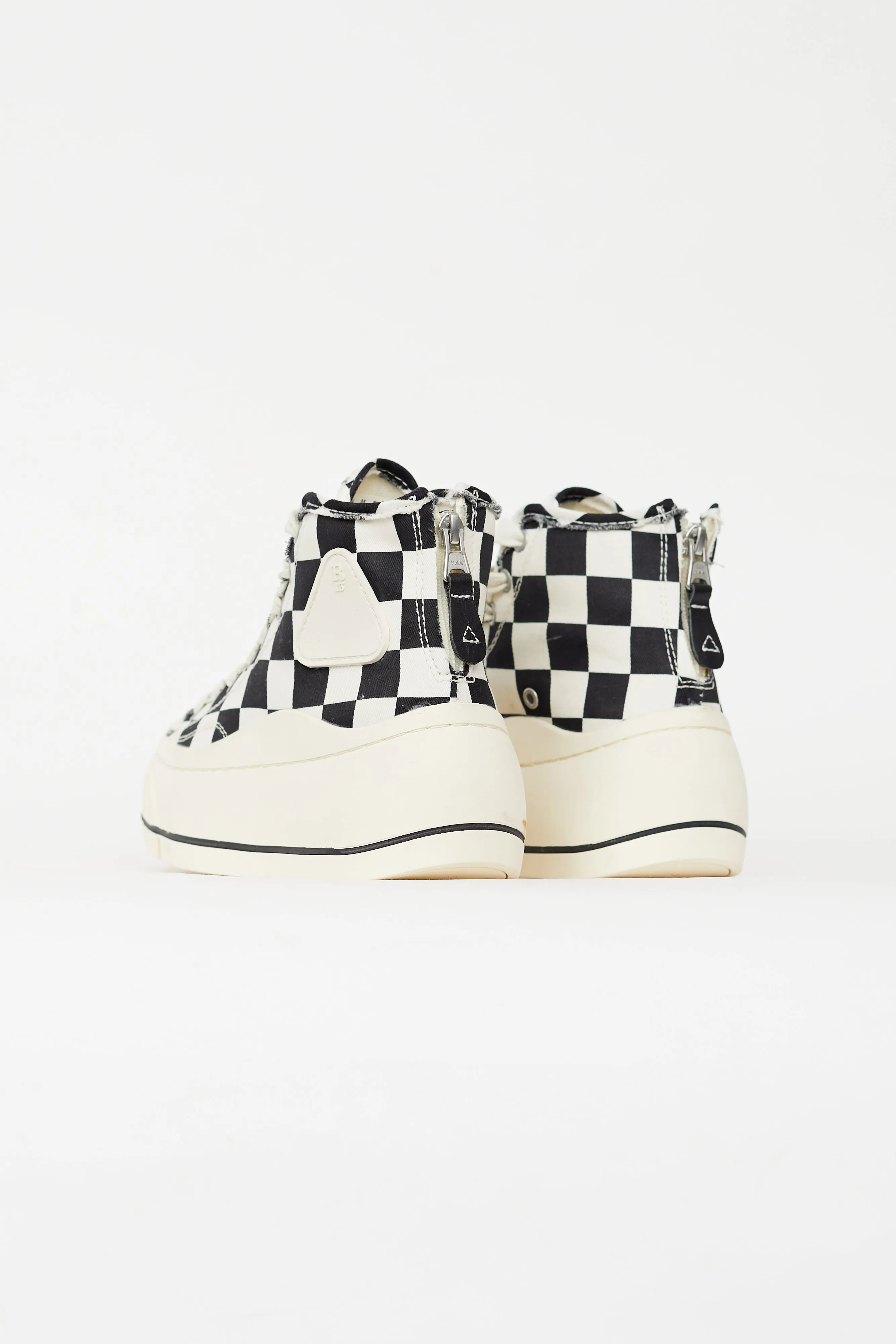 Black & White Check Platform Sneaker