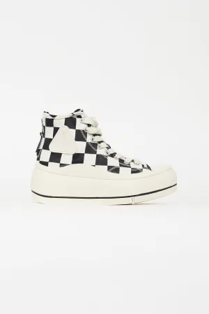 Black & White Check Platform Sneaker