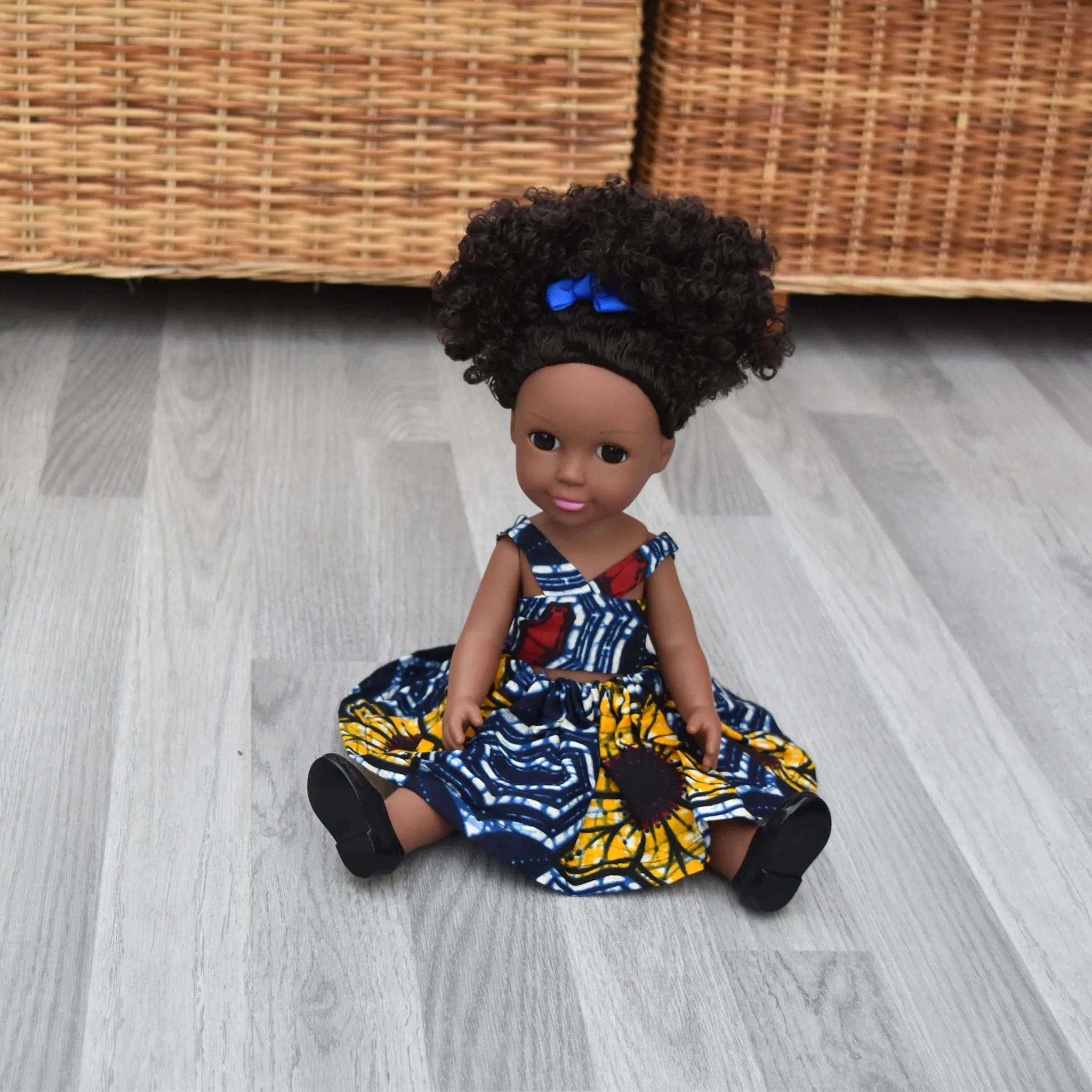 Black Doll - Afro Hair doll - Afro Doll in Ankara Doll Dress 20