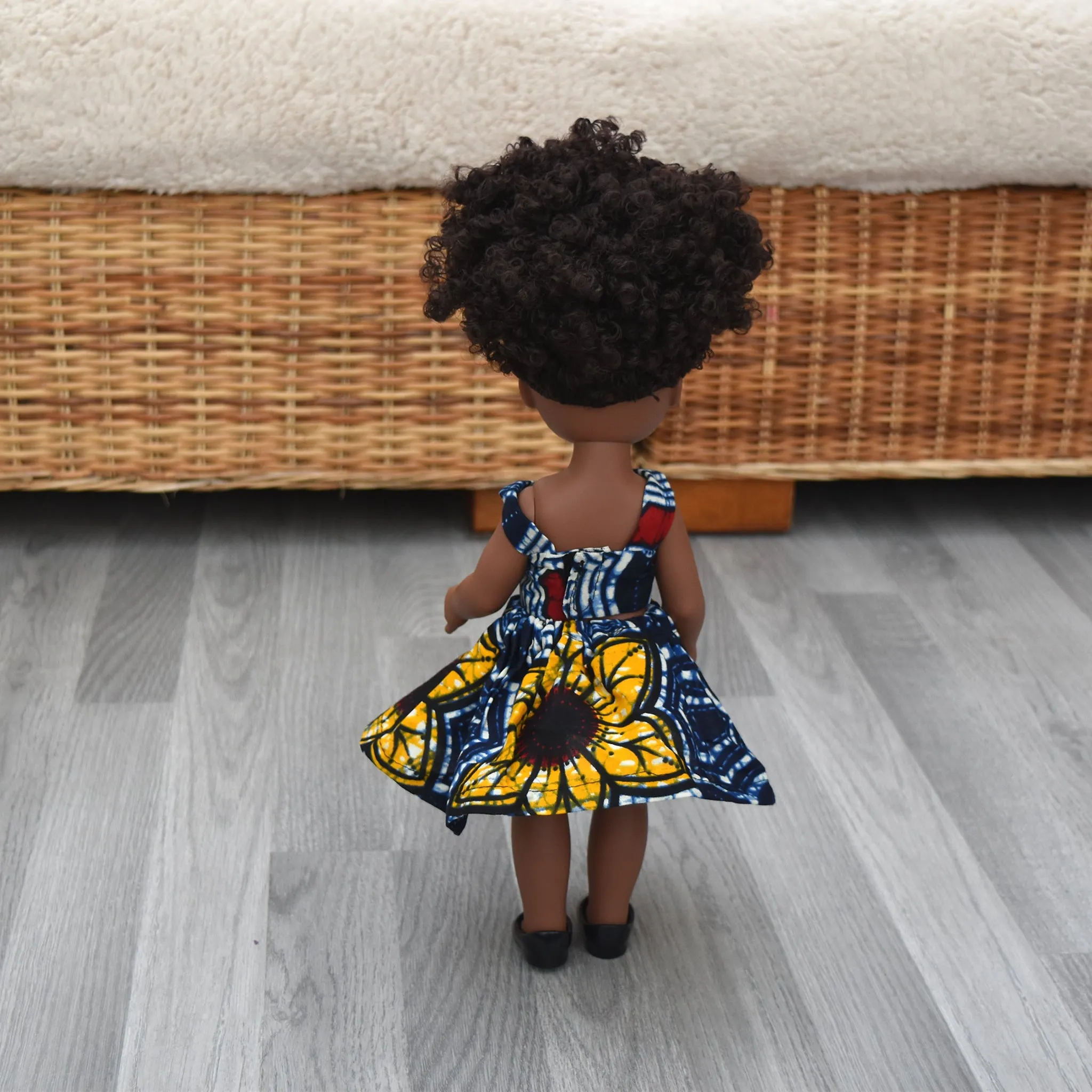 Black Doll - Afro Hair doll - Afro Doll in Ankara Doll Dress 20