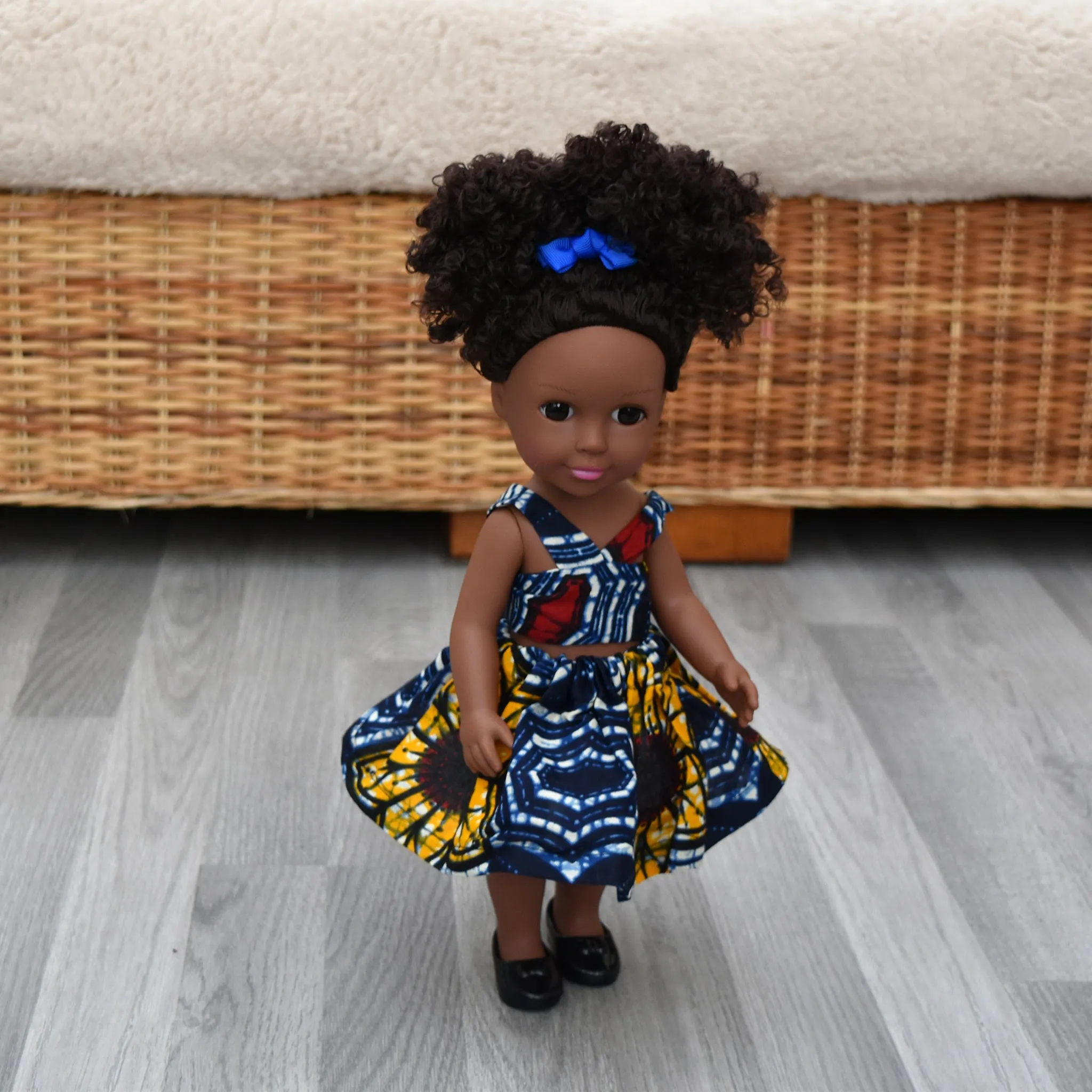 Black Doll - Afro Hair doll - Afro Doll in Ankara Doll Dress 20