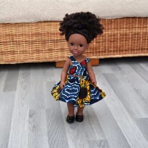 Black Doll - Afro Hair doll - Afro Doll in Ankara Doll Dress 20