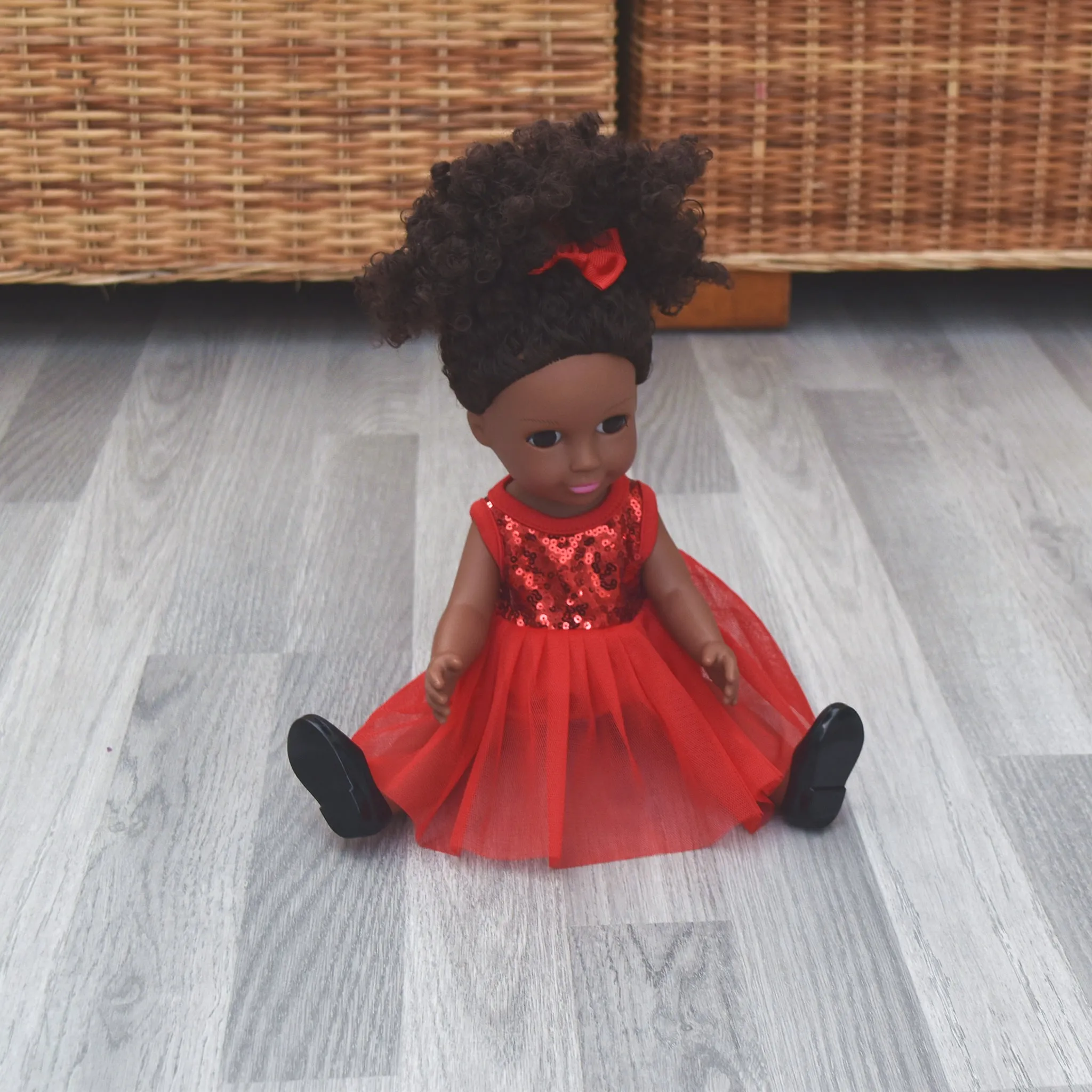 Black Doll - Afro Hair doll - Mix Race Doll - Afro Doll Ankara Doll Dress 6