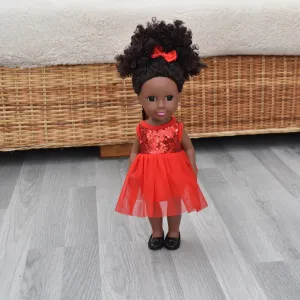 Black Doll - Afro Hair doll - Mix Race Doll - Afro Doll Ankara Doll Dress 6