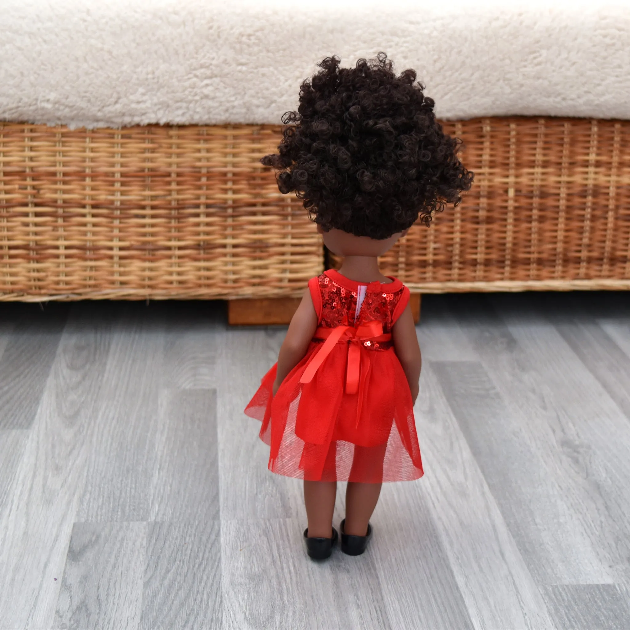 Black Doll - Afro Hair doll - Mix Race Doll - Afro Doll Ankara Doll Dress 6