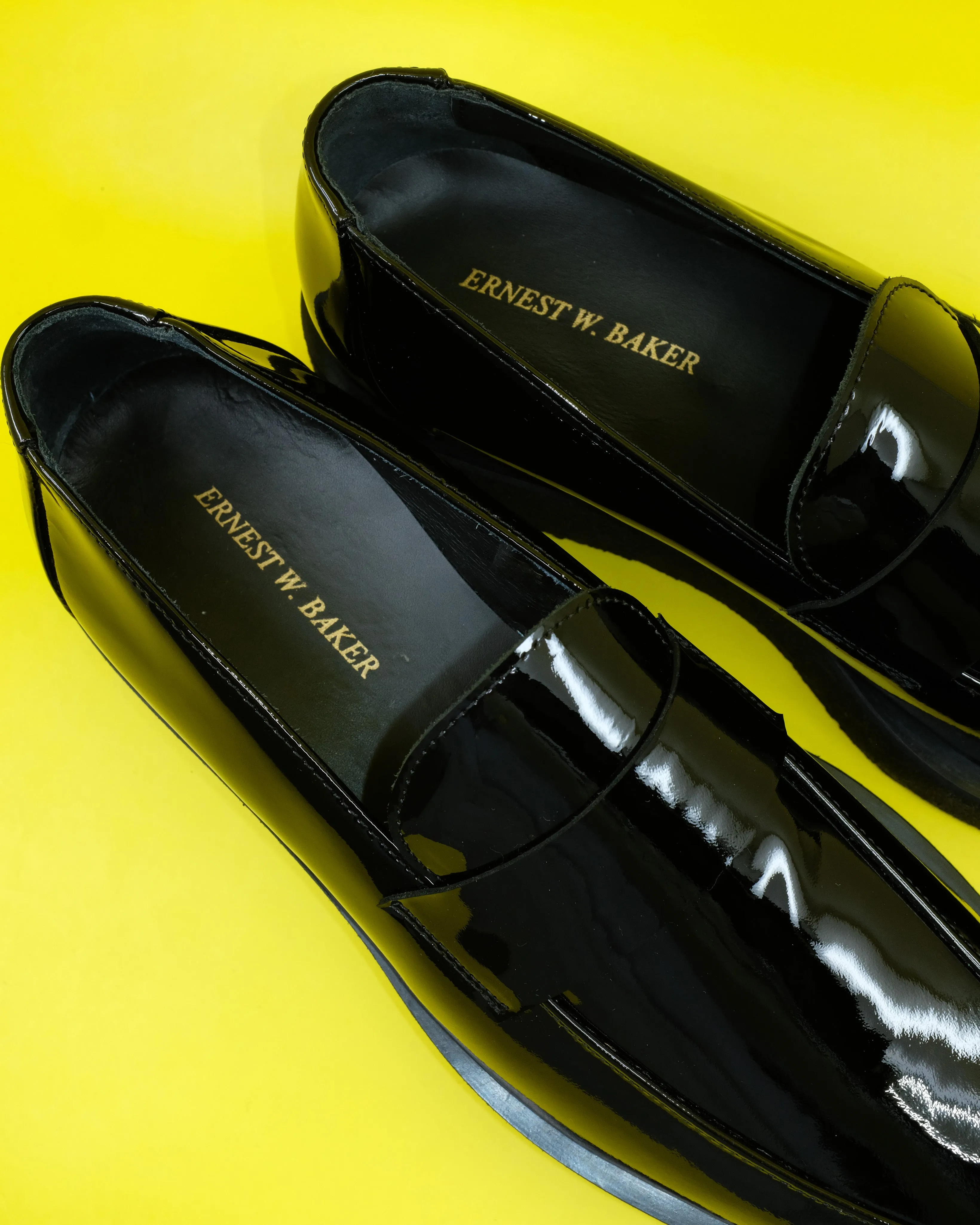 Black Patent Leather Creeper Loafers