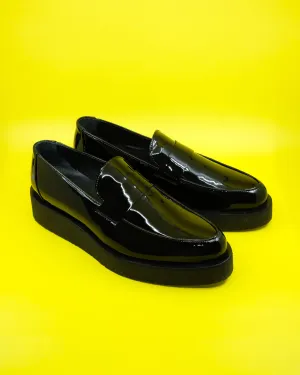 Black Patent Leather Creeper Loafers