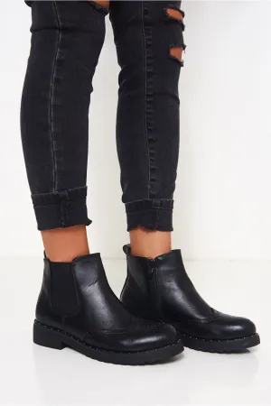 Black Studded Chelsea Boots