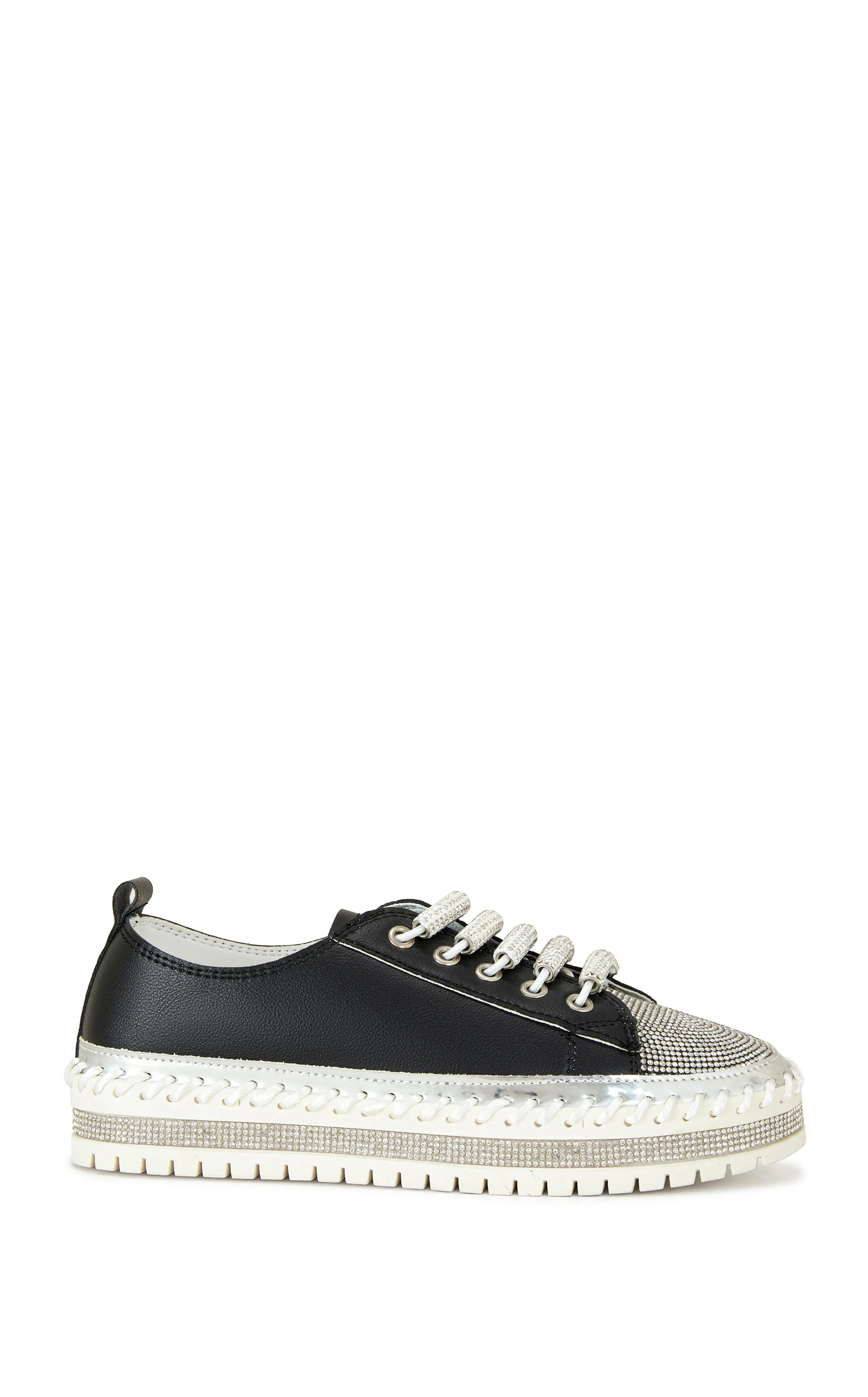 BOYANT-BLACK CRYSTAL EYELET SNEAKER