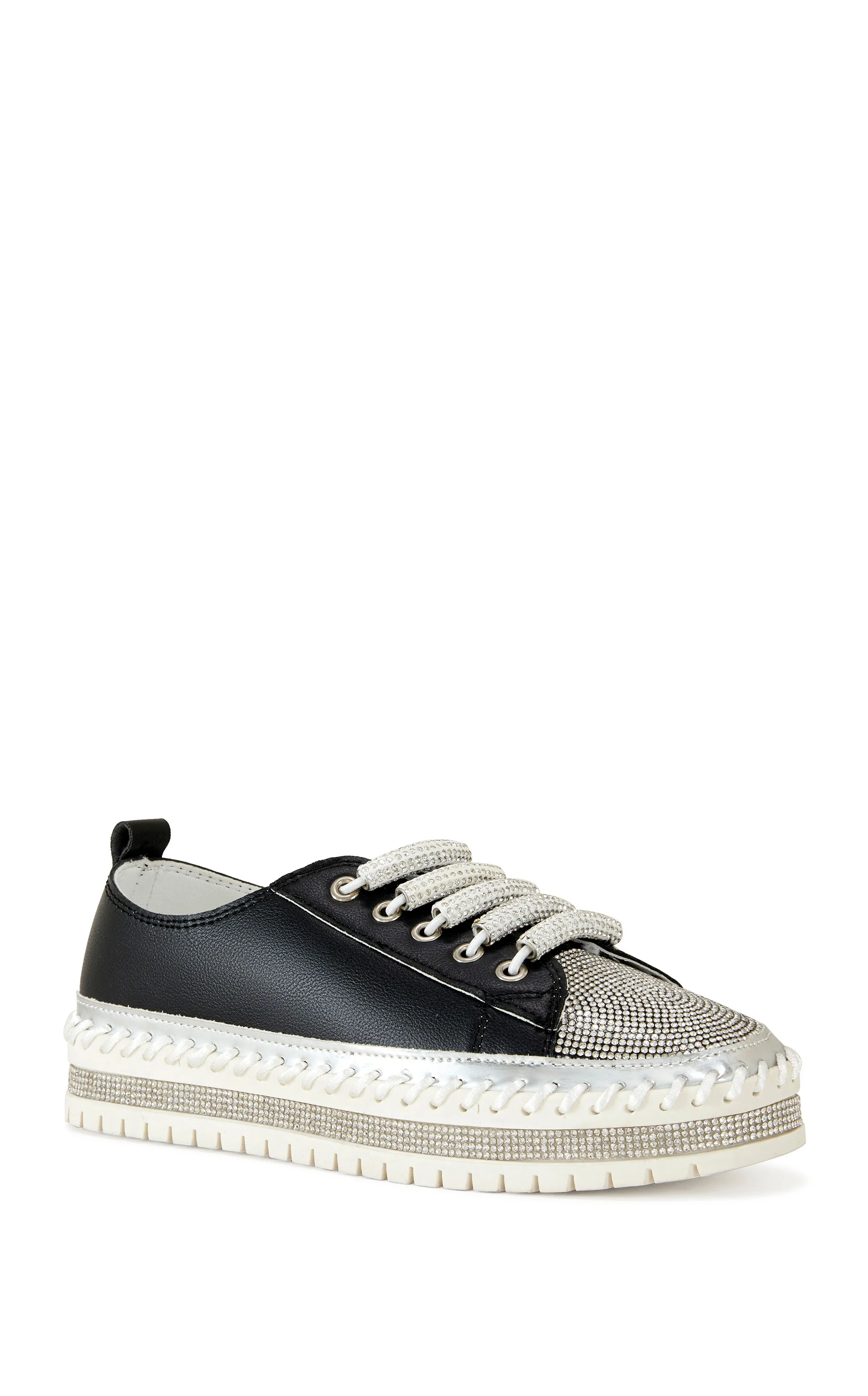 BOYANT-BLACK CRYSTAL EYELET SNEAKER