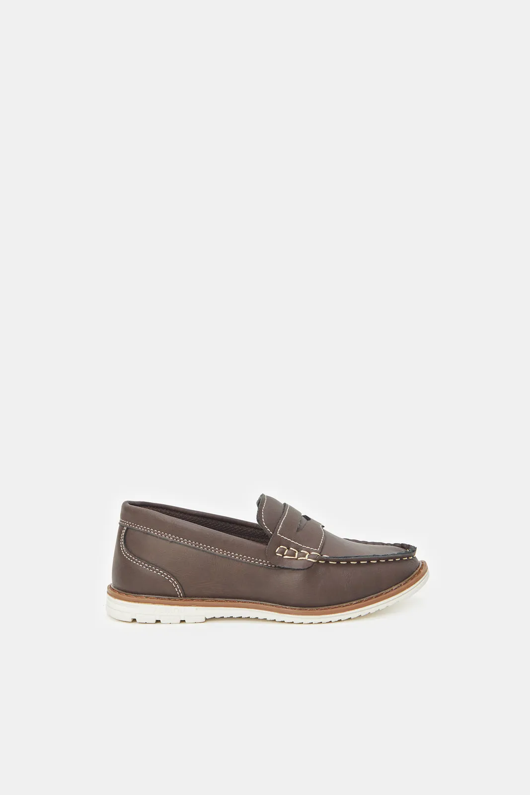 Boys Brown Penny Loafers