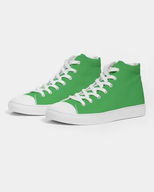 Bright Green Men's High-top Canvas Sneakers | Men's | Bright Pure Green | C75M0Y100K0