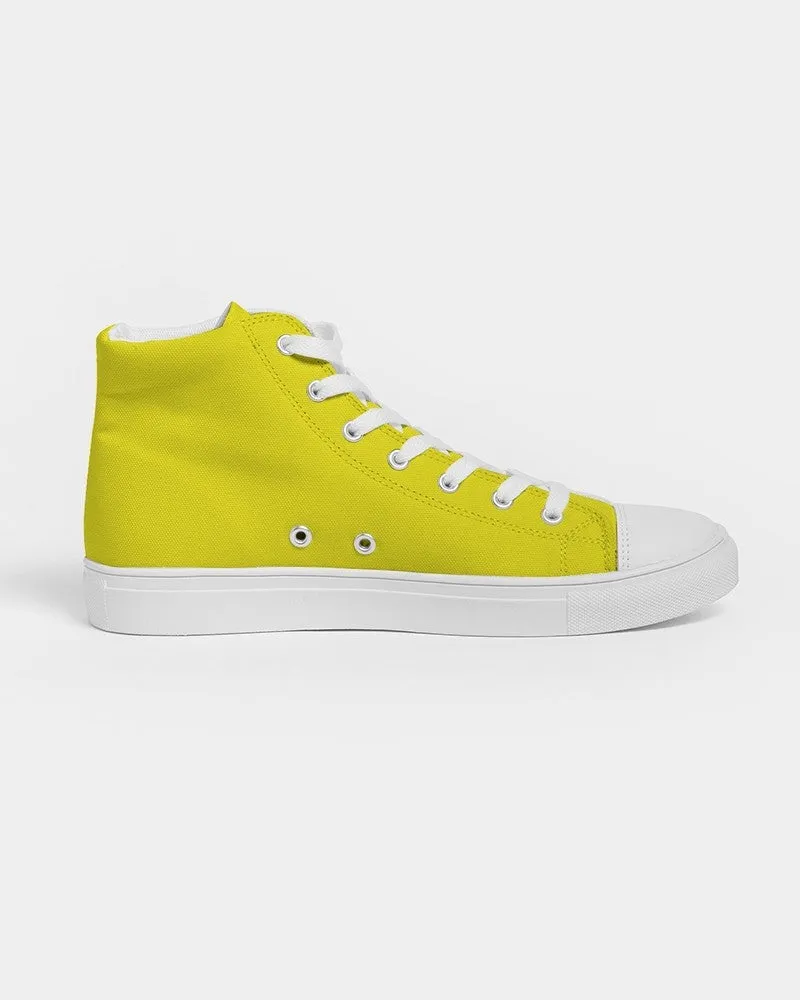 Bright Yellow Men's High-top Canvas Sneakers | Men's | Bright Pure Yellow | C0M0Y100K0