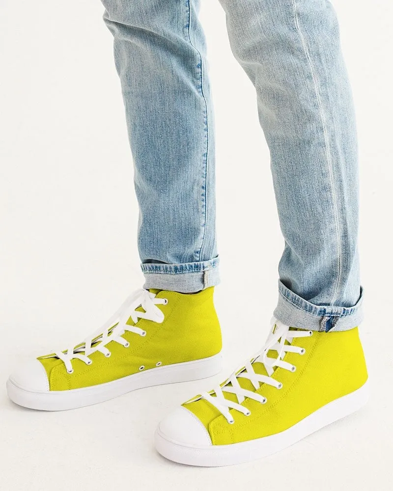 Bright Yellow Men's High-top Canvas Sneakers | Men's | Bright Pure Yellow | C0M0Y100K0