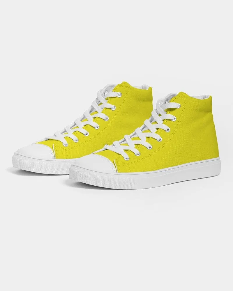 Bright Yellow Men's High-top Canvas Sneakers | Men's | Bright Pure Yellow | C0M0Y100K0