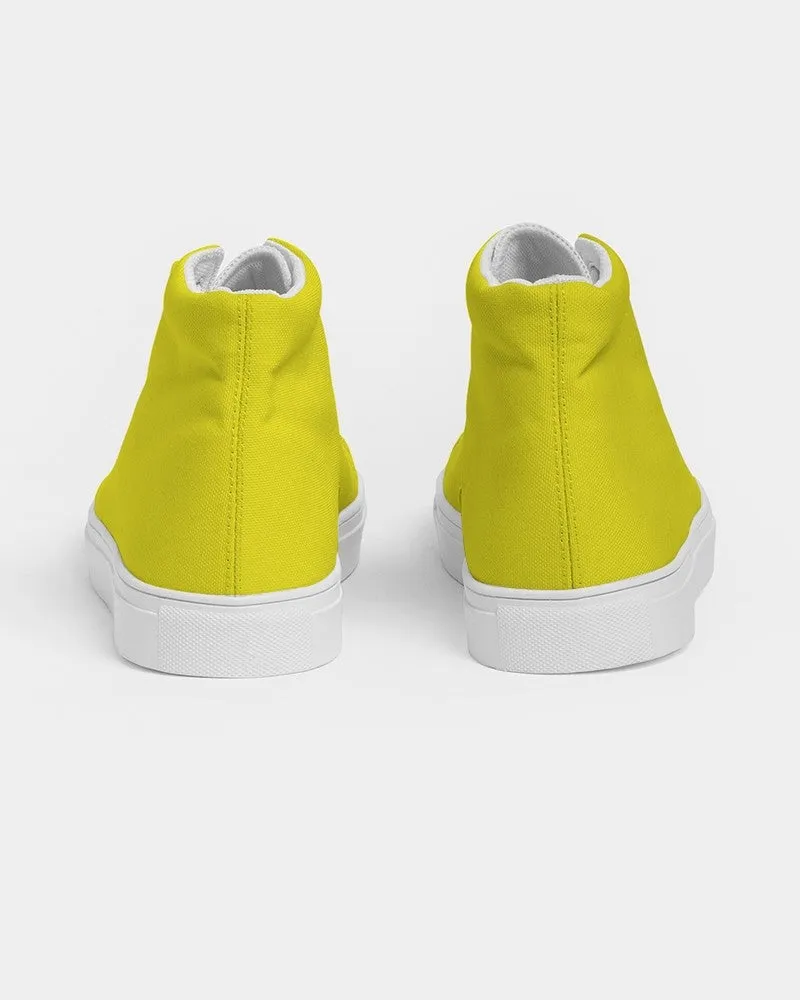 Bright Yellow Men's High-top Canvas Sneakers | Men's | Bright Pure Yellow | C0M0Y100K0