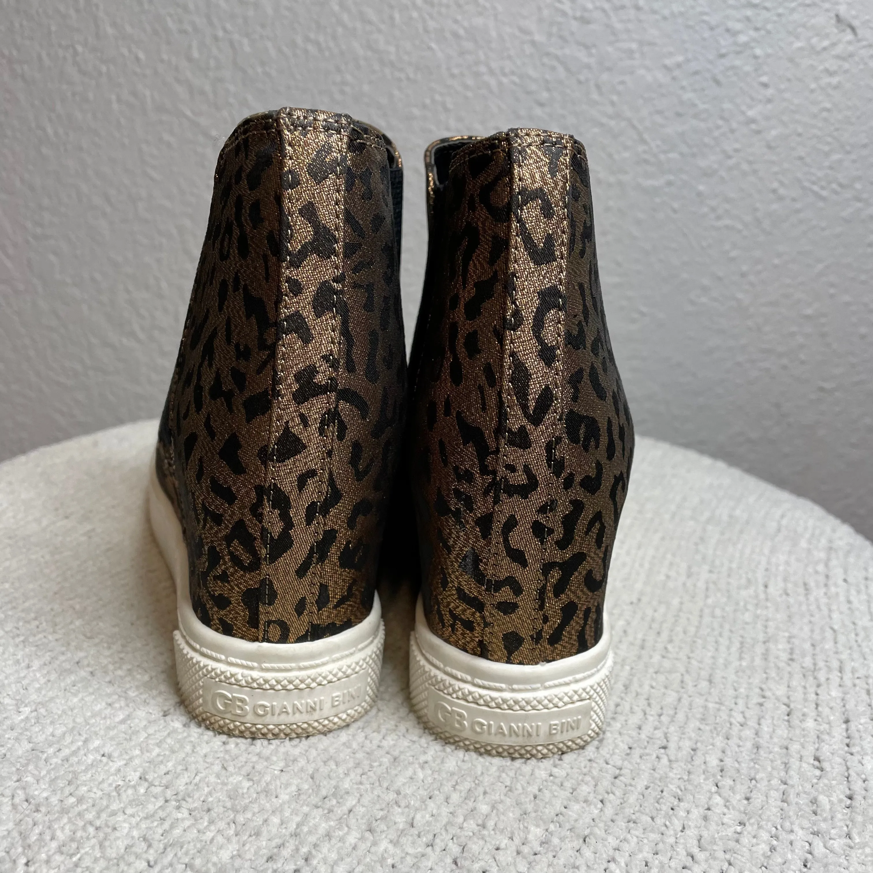 Bronze Leopard Heel Wedge Sneaker