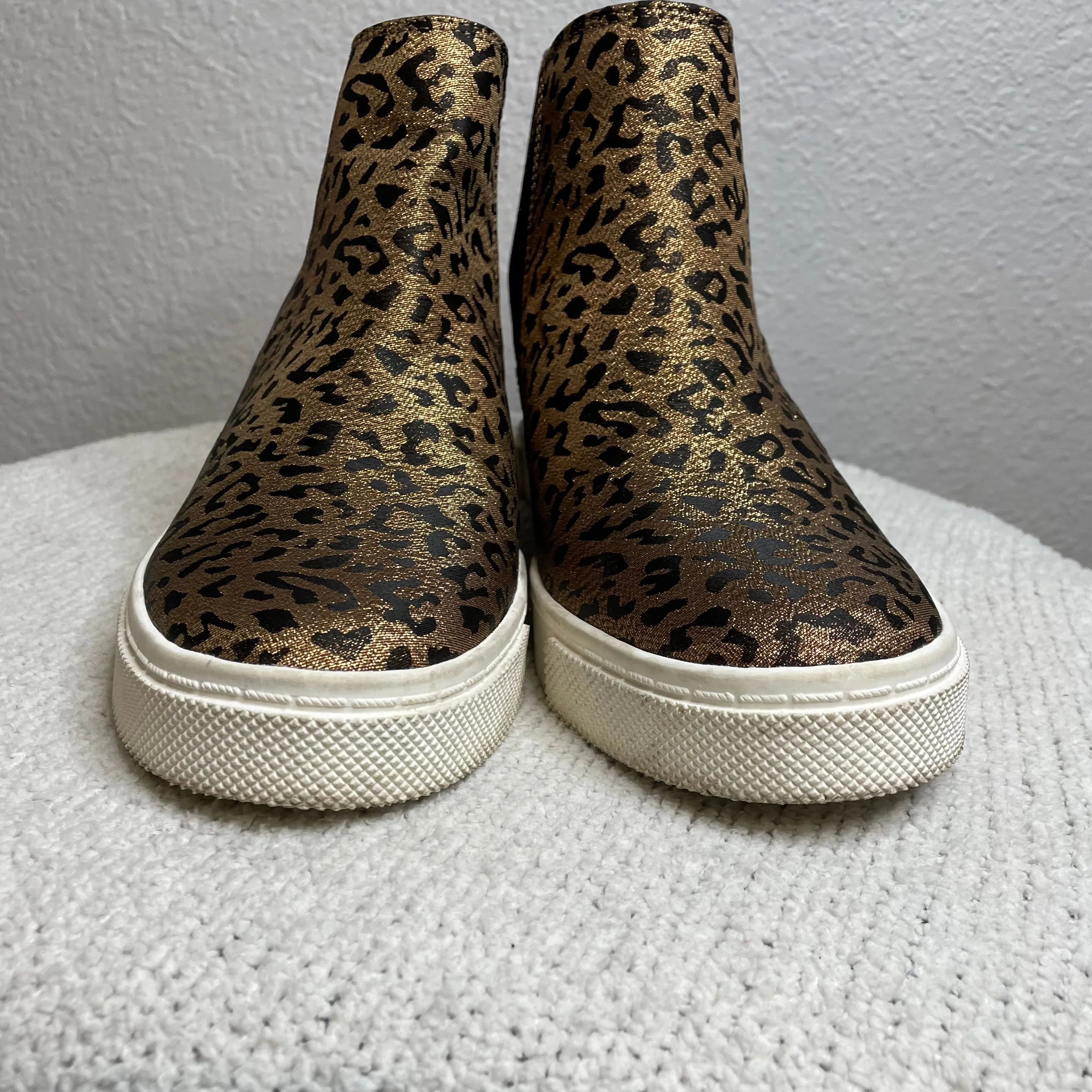 Bronze Leopard Heel Wedge Sneaker