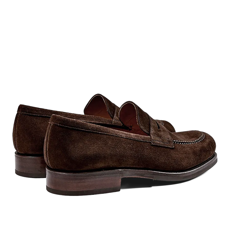 Brown Suede Forest Rubber Penny Loafers