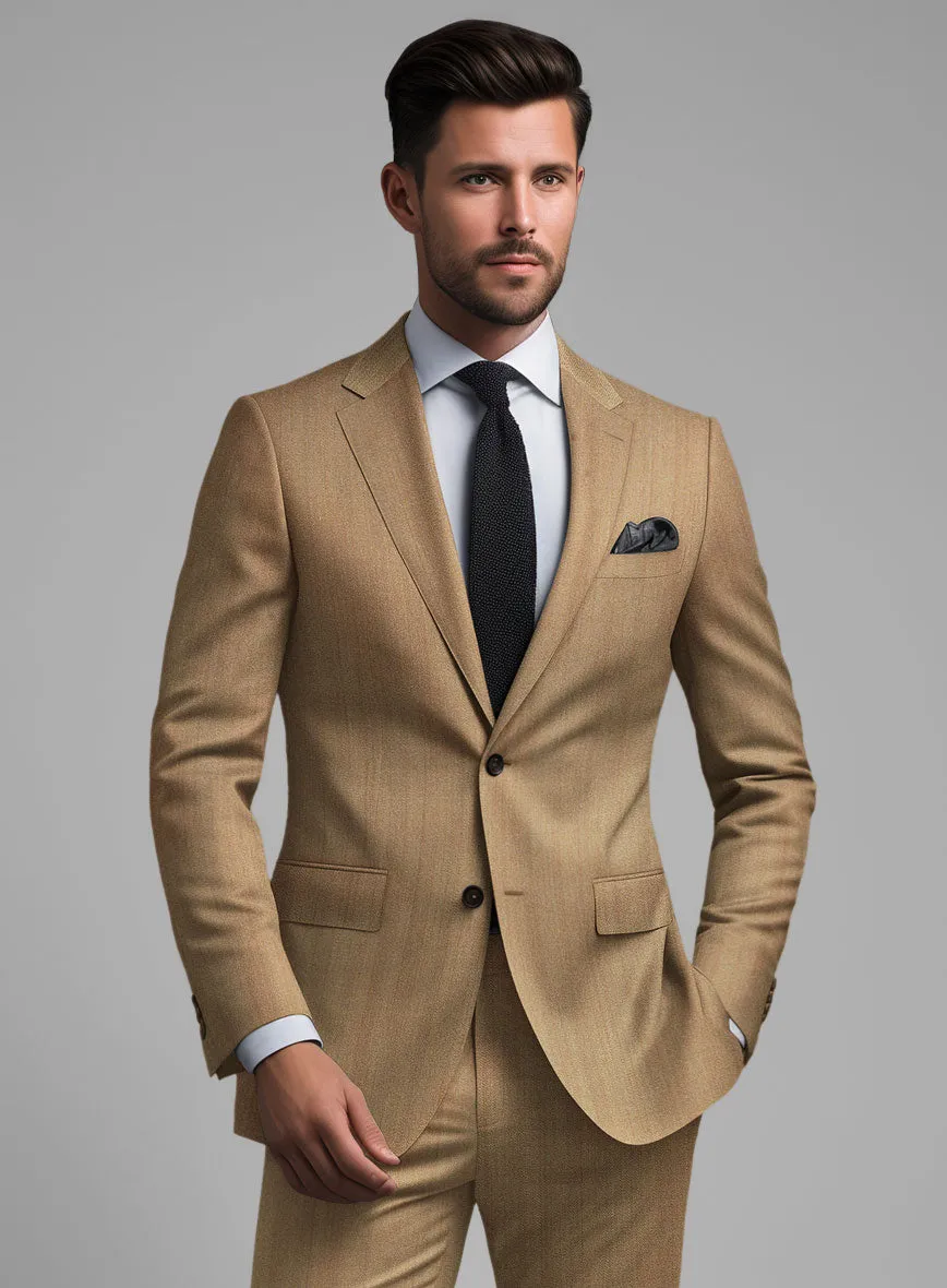 Caccioppoli Sun Dream Itodo Herringbone Wool Silk Suit