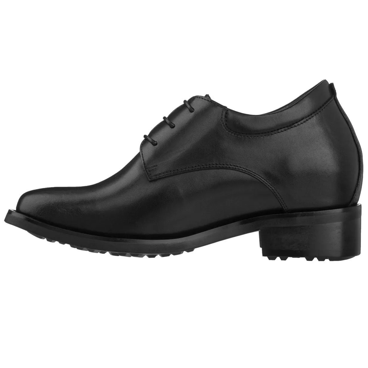 CALDEN 4-Inch Taller Black Classic Derby Elevator Shoes - K59510