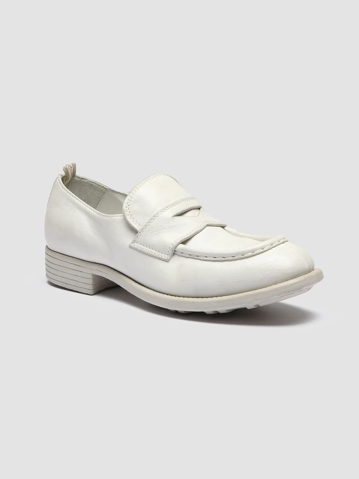 CALIXTE 020 - White Leather Mocs Loafers