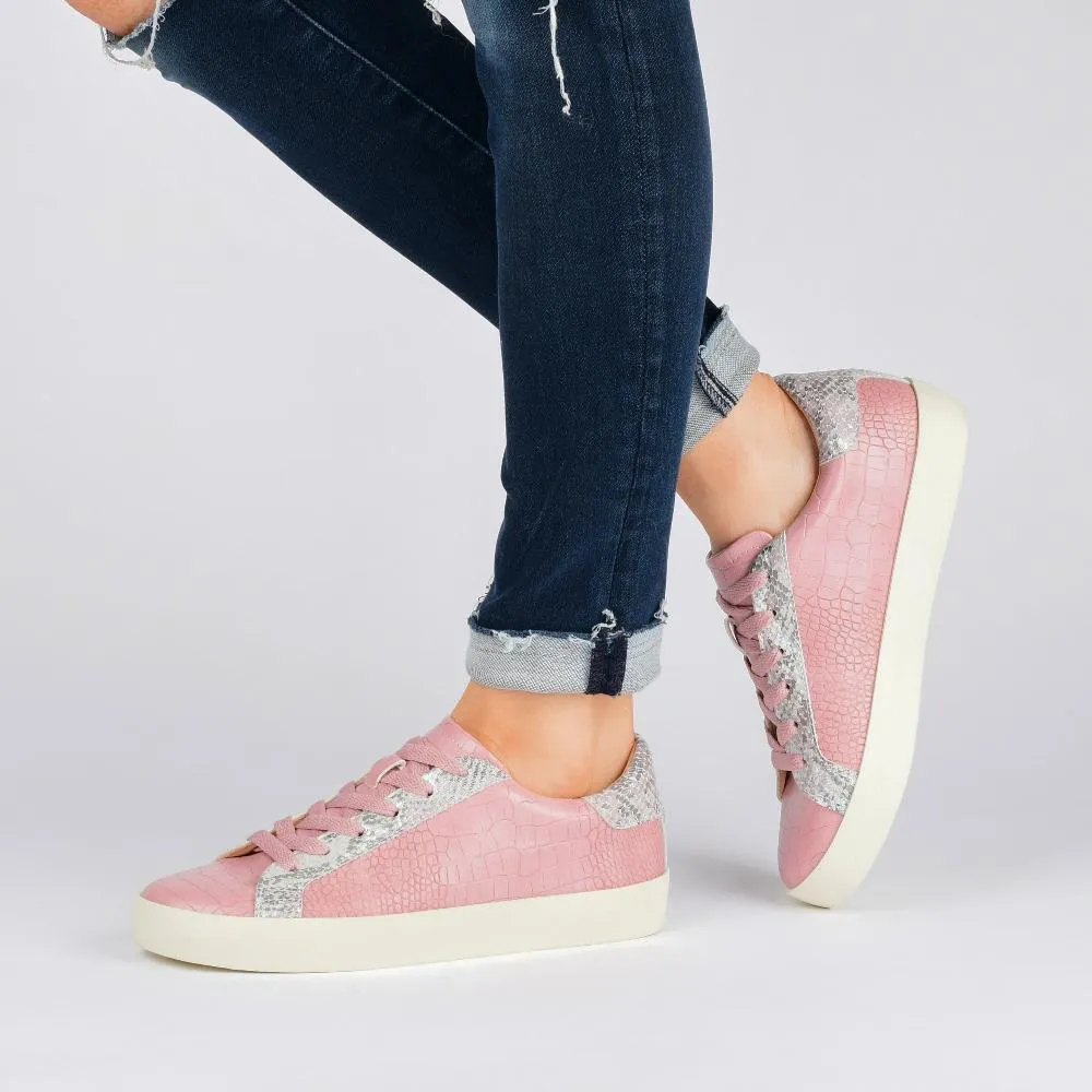 CAMILA LACE UP SNEAKER IN FAUX LEATHER