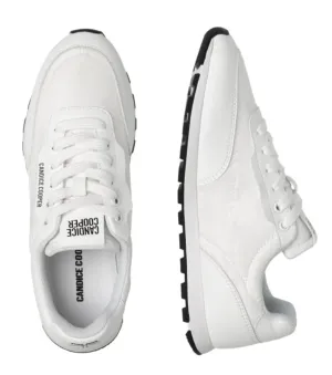 Candice Cooper White Plume Sneaker