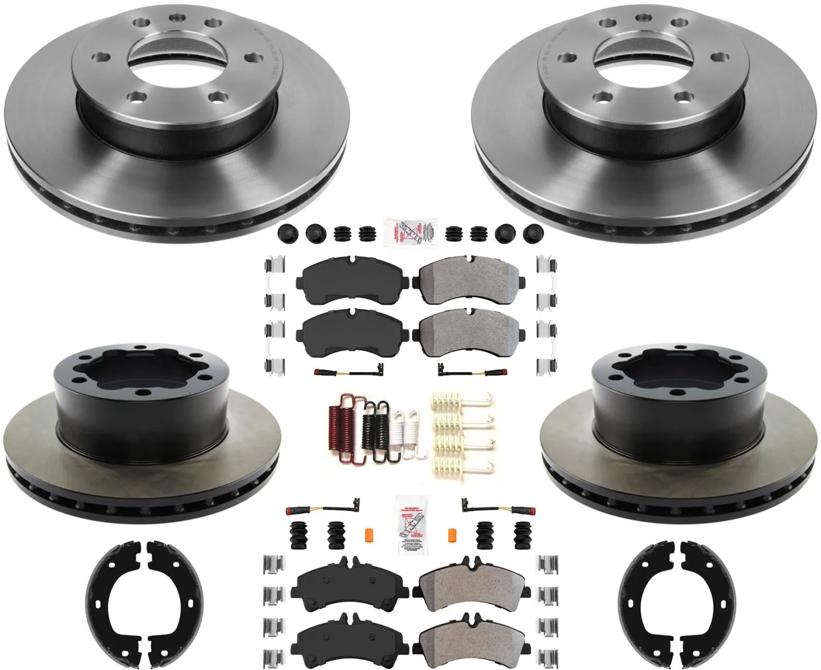 Carbon Fleet Duty Disc Rotors & Pads For Sprinter 3500 2007-16 Dual Rear Wheel