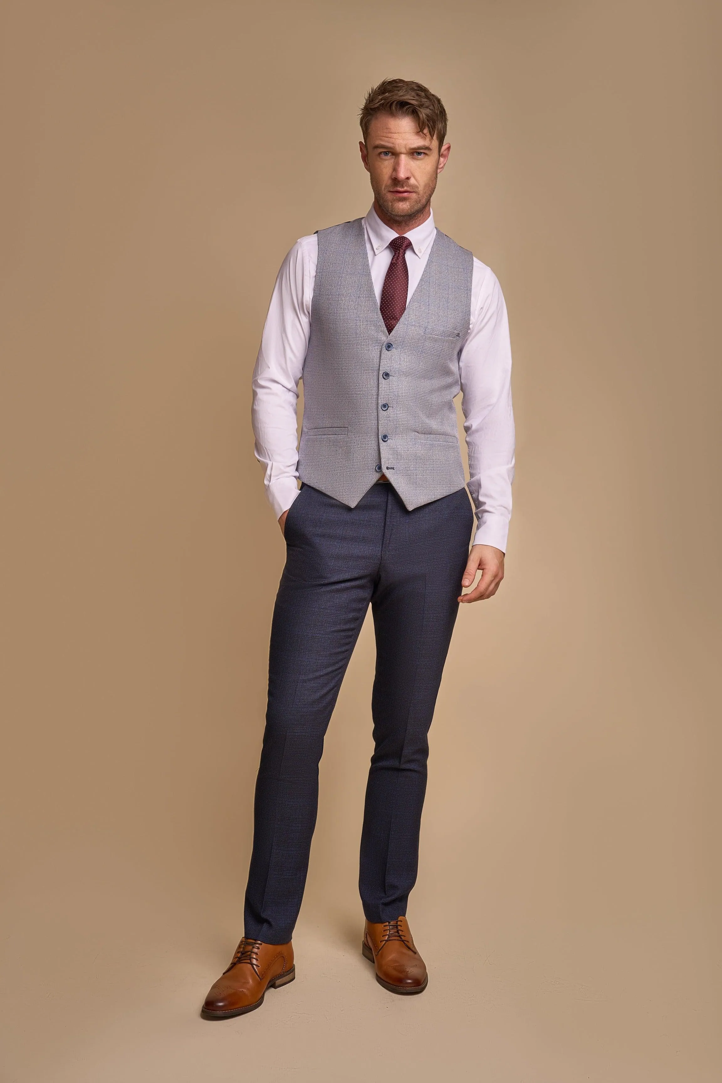 Caridi Navy with Caridi Sky Waistcoat