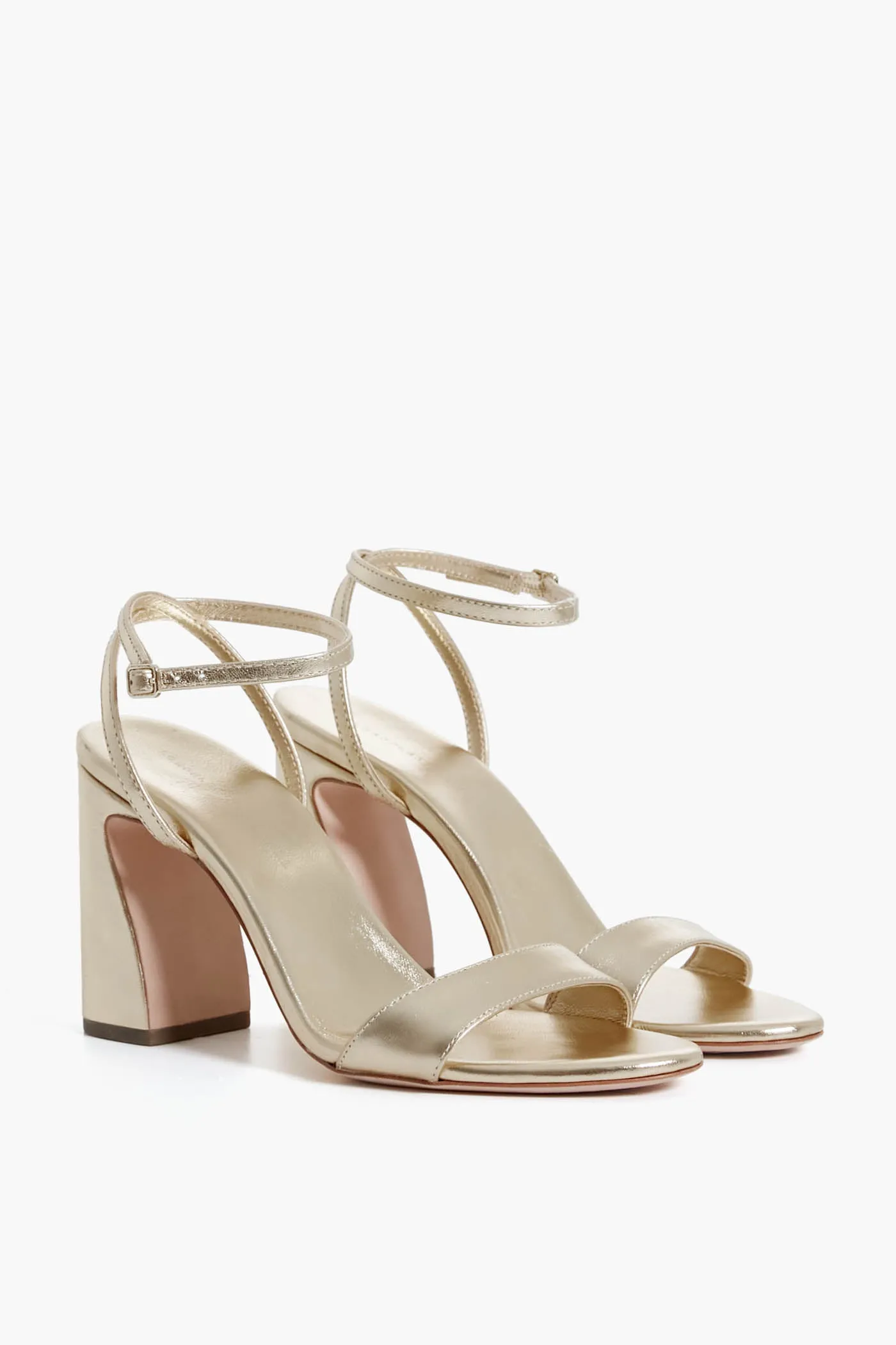 Champagne Malia Curved Heel Simple Sandal