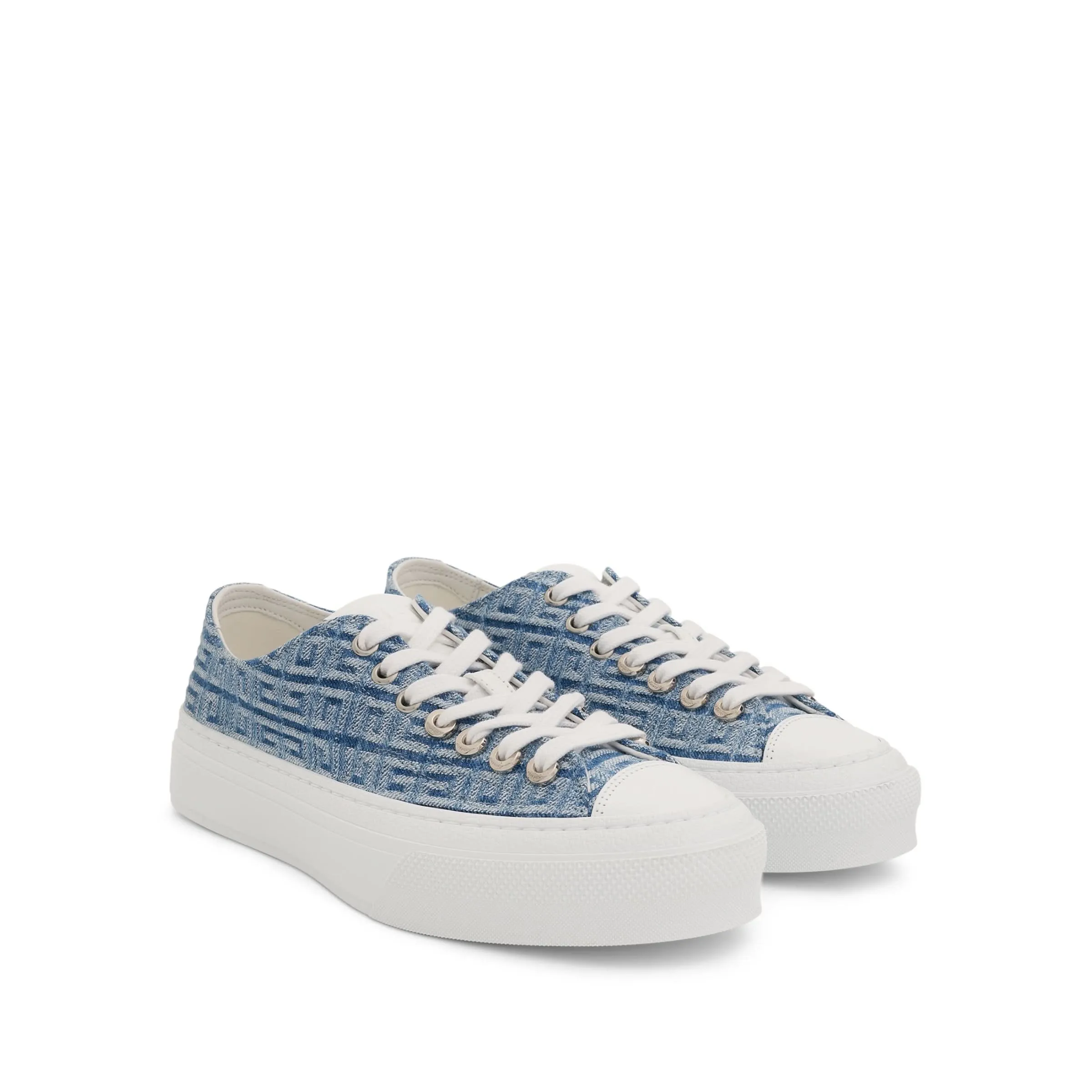 City Low Sneaker 4G Denim in Light Blue