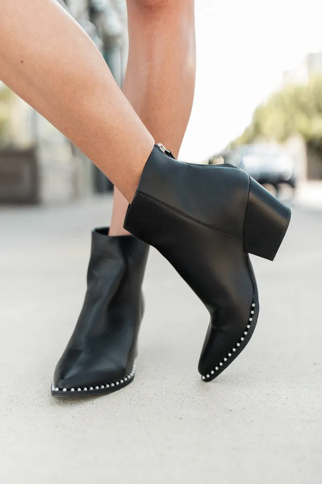 Collins Black Studded Booties