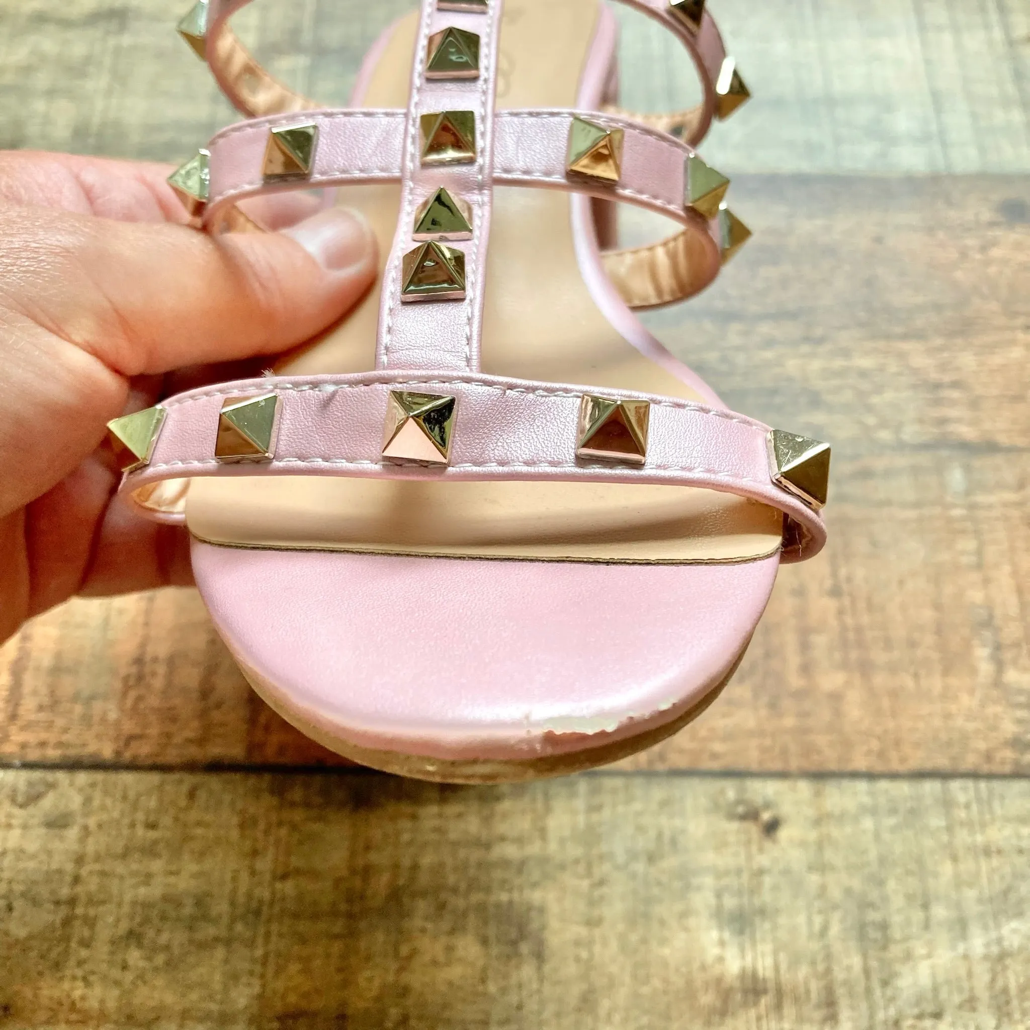 Comfity Pink Studded Sandals- Size 7 (see notes)