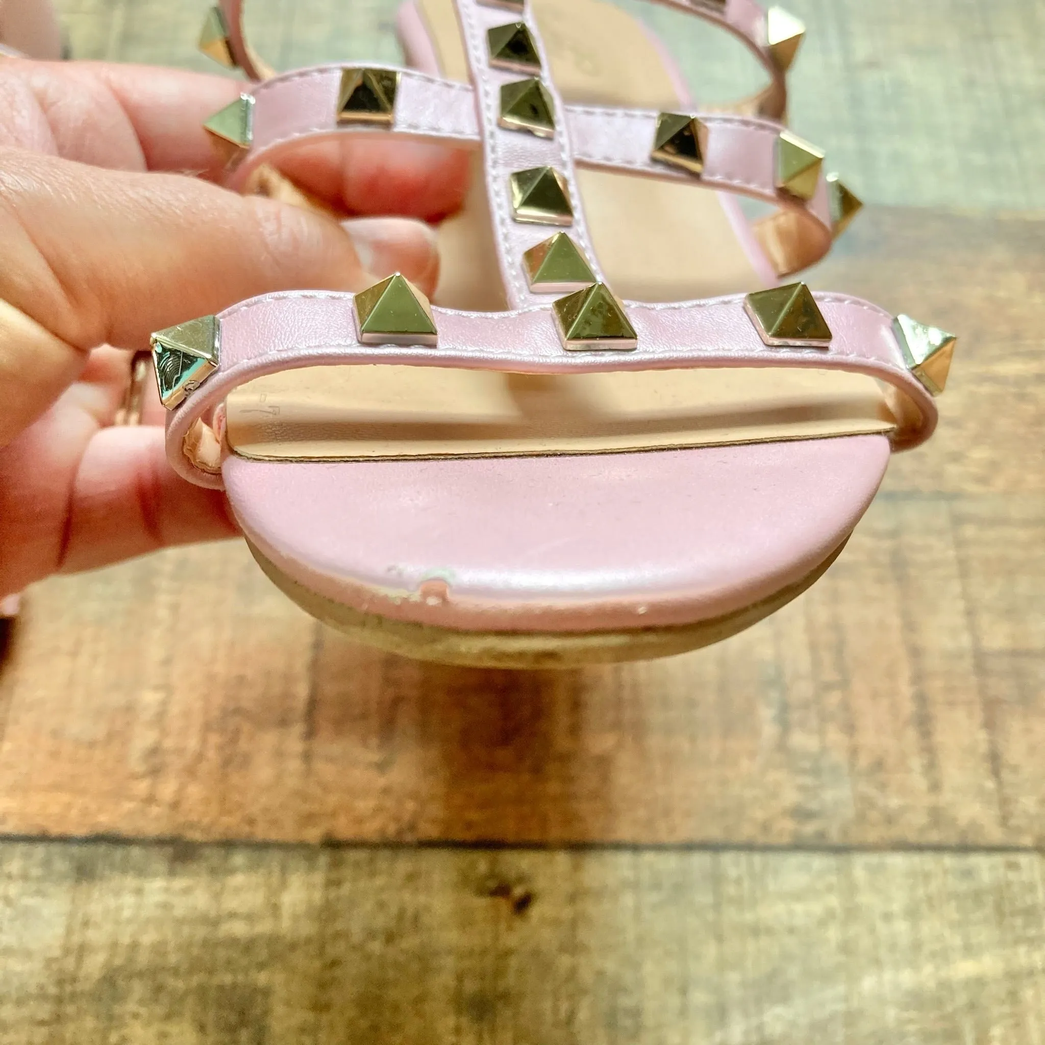 Comfity Pink Studded Sandals- Size 7 (see notes)