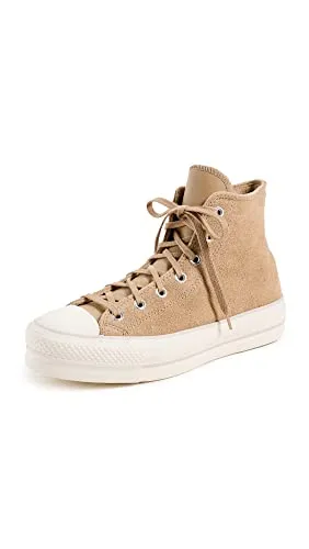 Converse Chuck Taylor All Star Lift Cozy Utility Zapatillas para mujer, Nomad Khaki/Desert Sand/Egret, Bronceado, 8 Medium US