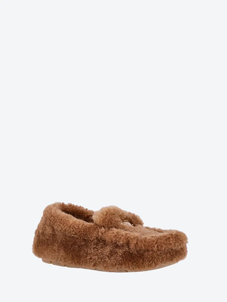 Curled mutton fur loafers