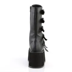 Damned-225 Black Vegan Leather 3.5" Platform Boot