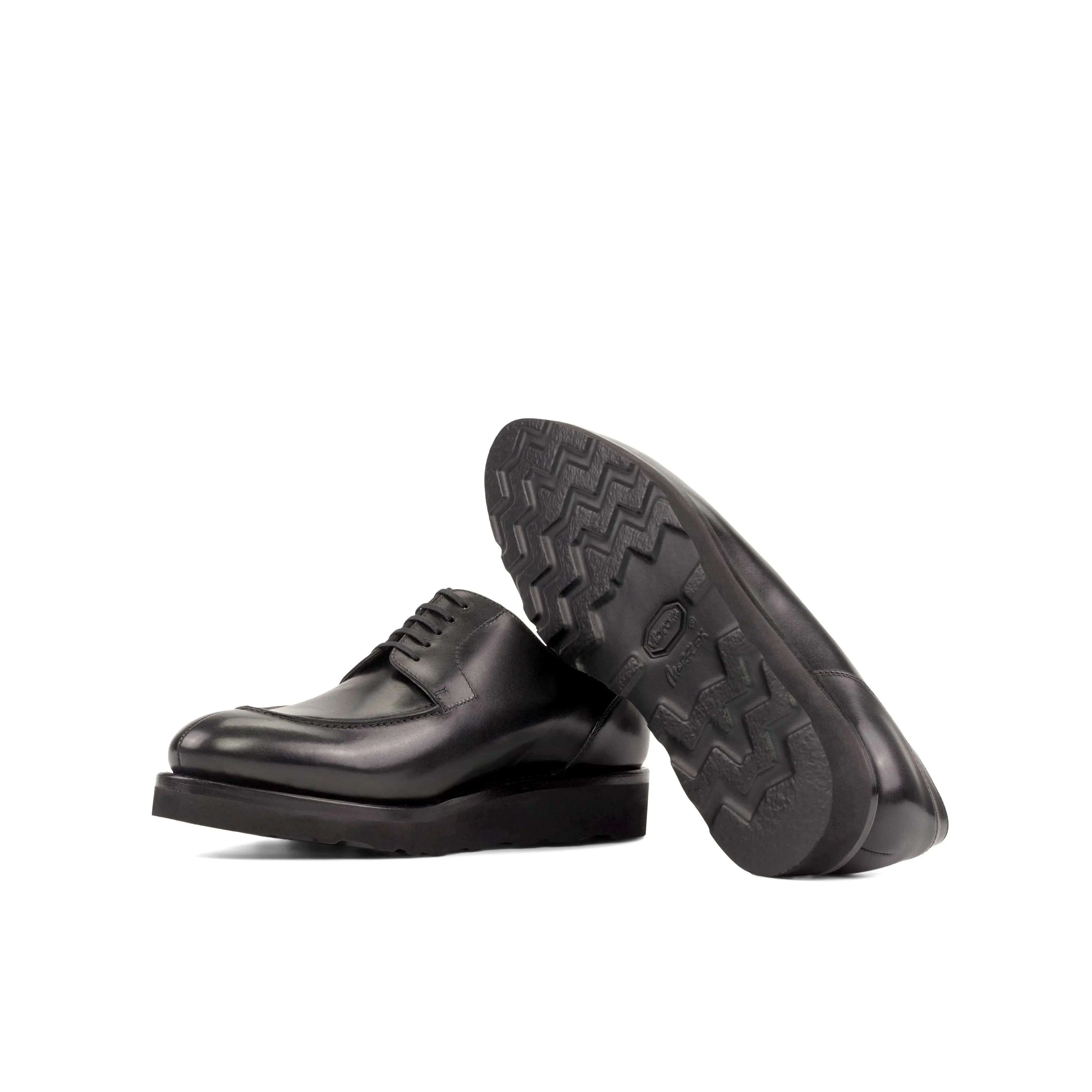 DapperFam Lorenzo in Black Men's Italian Leather Derby Split Toe