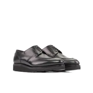 DapperFam Lorenzo in Black Men's Italian Leather Derby Split Toe