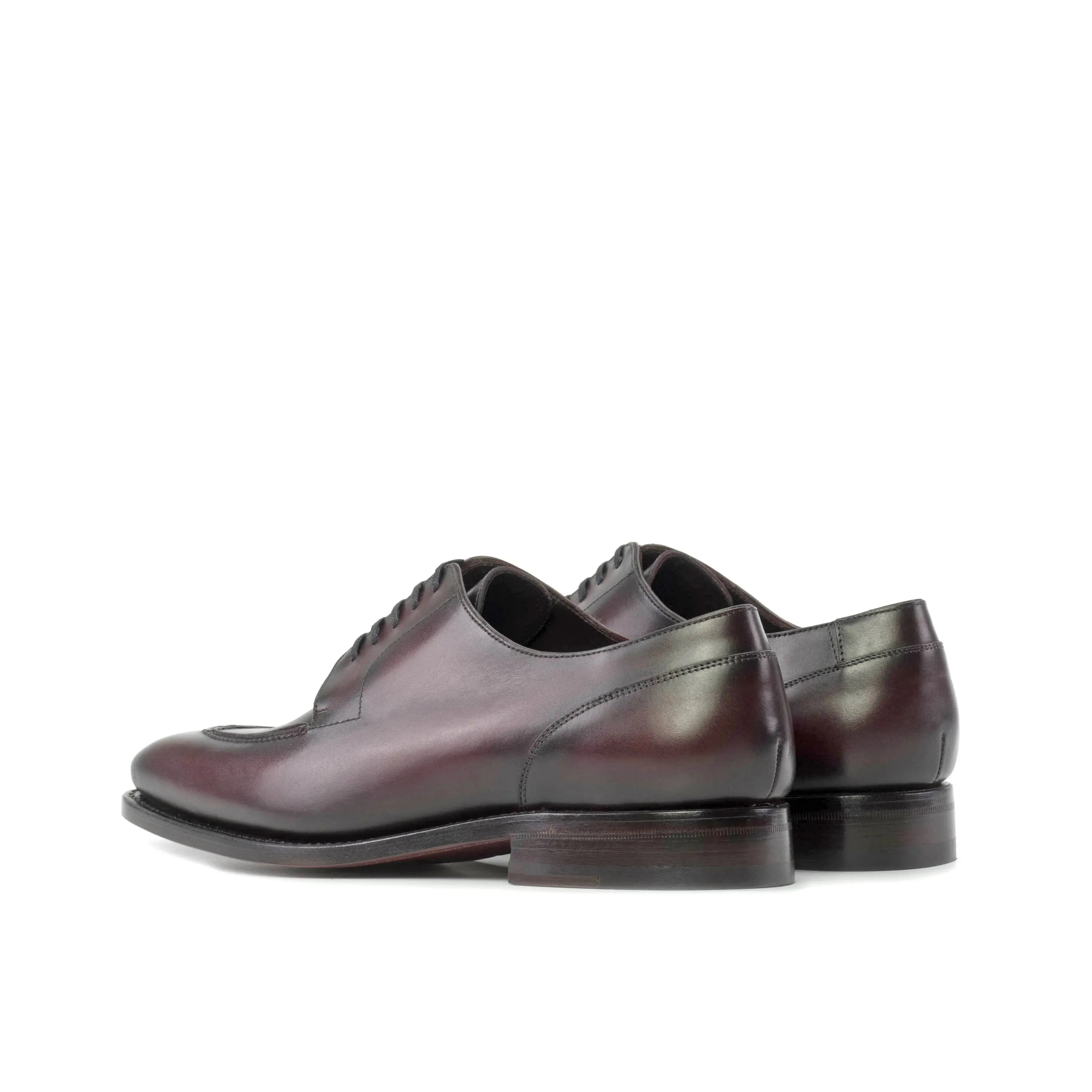 DapperFam Lorenzo in Burgundy Men's Italian Leather Derby Split Toe