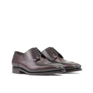 DapperFam Lorenzo in Burgundy Men's Italian Leather Derby Split Toe