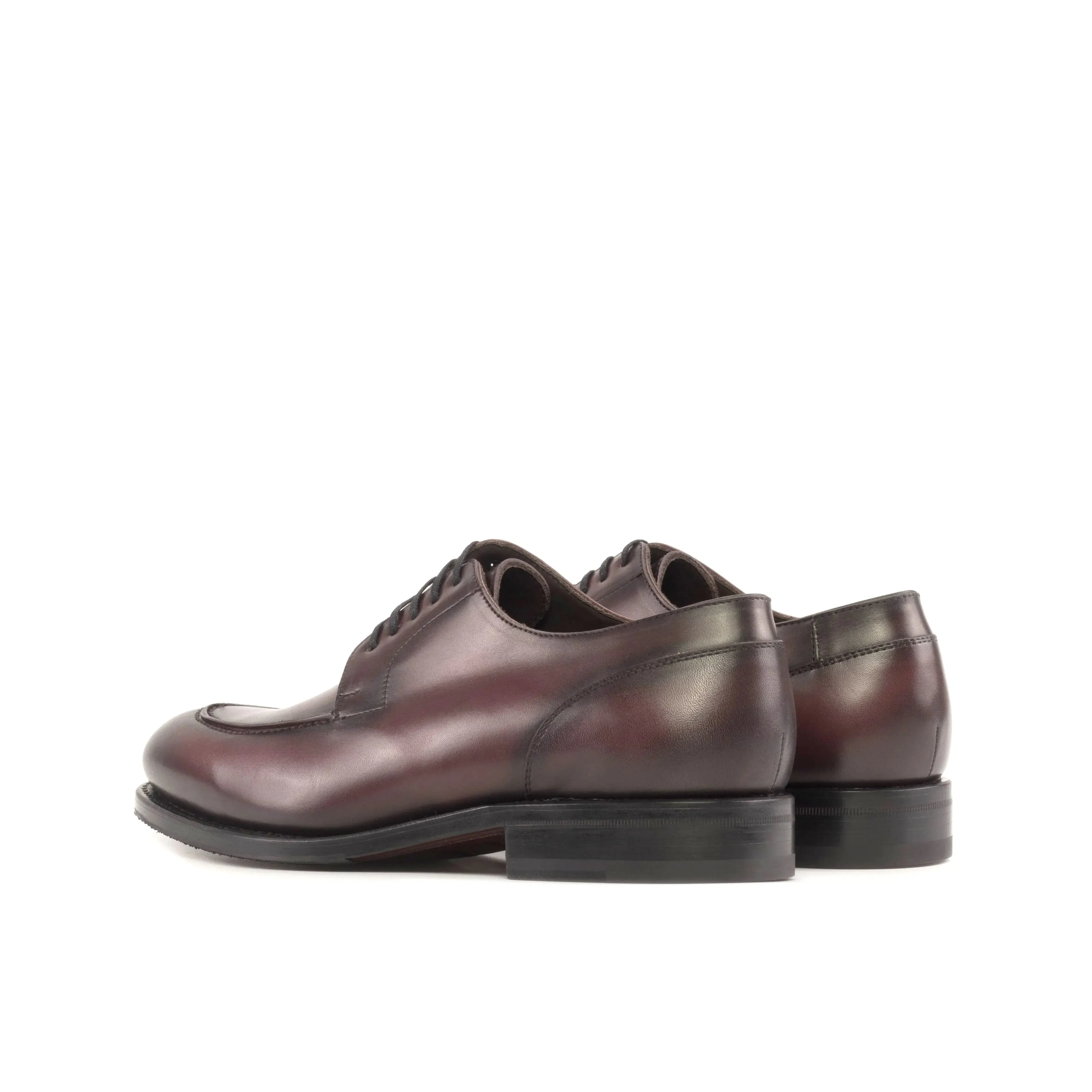 DapperFam Lorenzo in Burgundy Men's Italian Leather Derby Split Toe